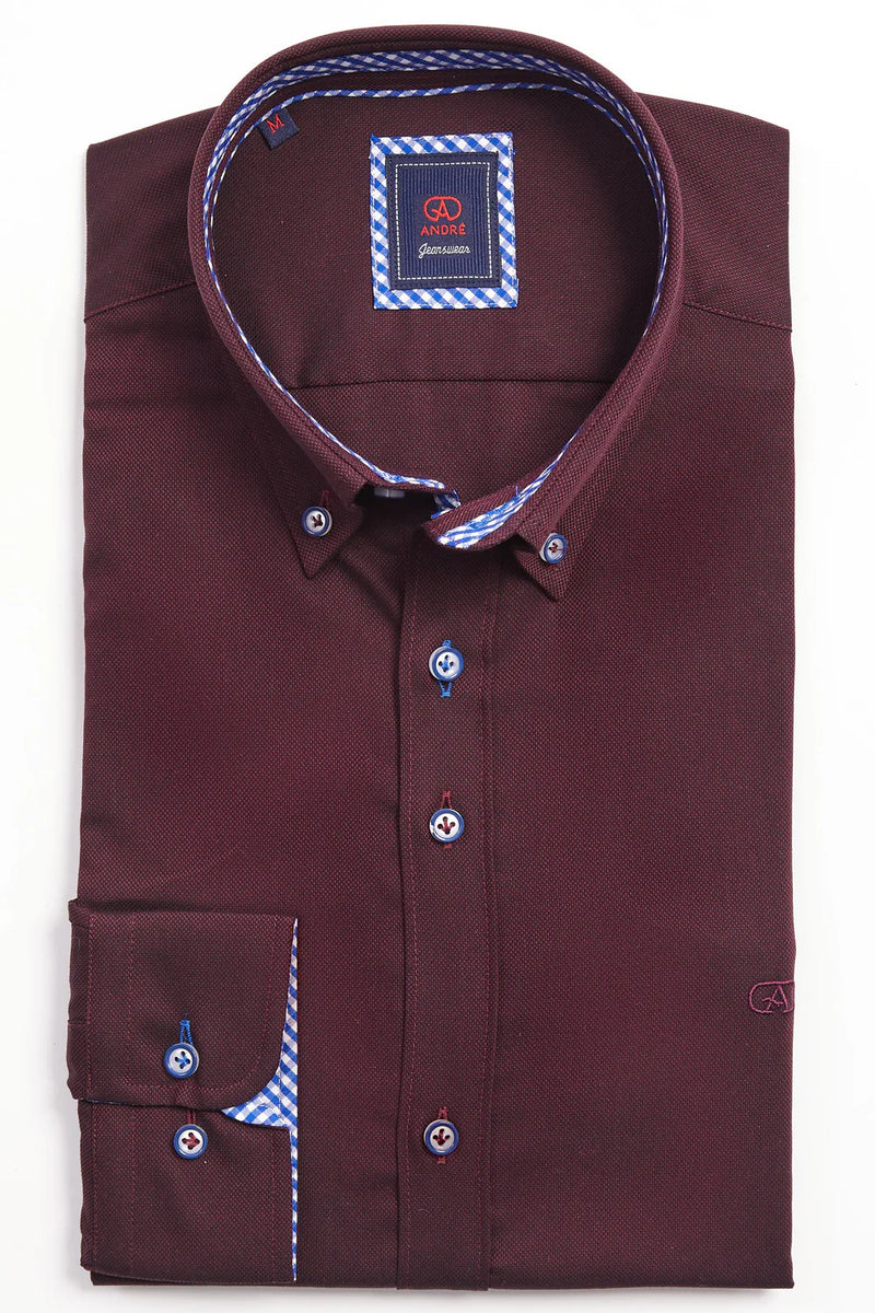 Benedetto Button Down Shirts LG hot Burgundy