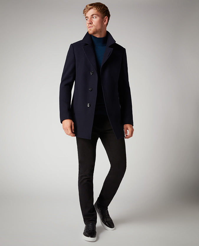 Mens navy cheap coat