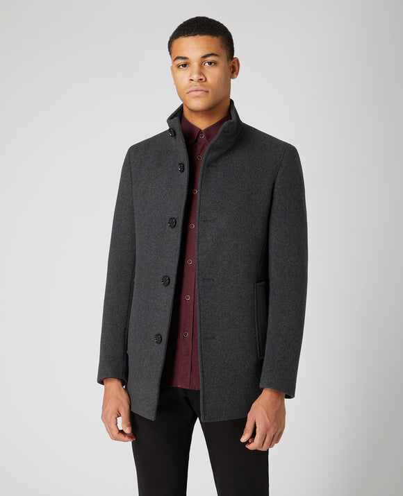 Phillipsmenswear Remus overcoat charcoal