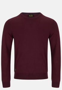 Phillipsmenswear 6th sense cash crew neck burgundy jumper