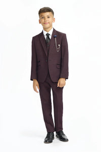 boys cavai suit wine