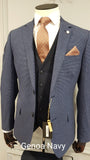 mens navy 3 piece suit